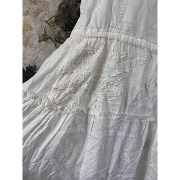 New Anthropologie Square-Neck Linen Midi Dress Size Large - Picture 14 of 14